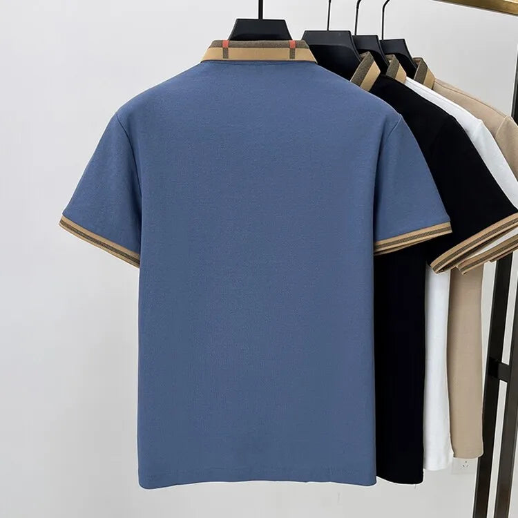 Marque de luxe logo polo à manches courtes hommes été nouveau haut de gamme en soie coton respirant Paul T-shirt mode décontracté vêtements pour hommes