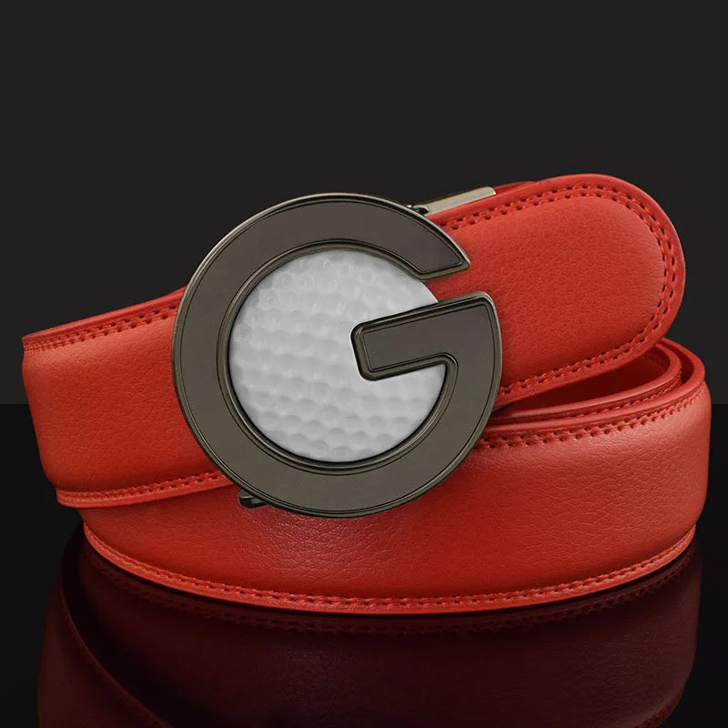 Ceinture de Golf blanche pour hommes, Texture cuir, coiffeur, boucle automatique, Simple, haute qualité, décontractée, pantalon pour jeunes