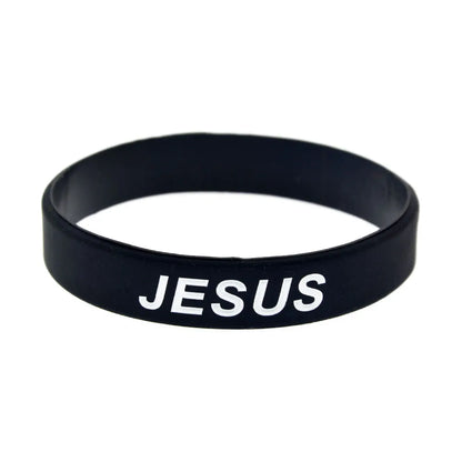 1 PC jésus croix juste et amour Bracelet en Silicone Style de mode femmes hommes Bracelet en caoutchouc bracelets chrétiens