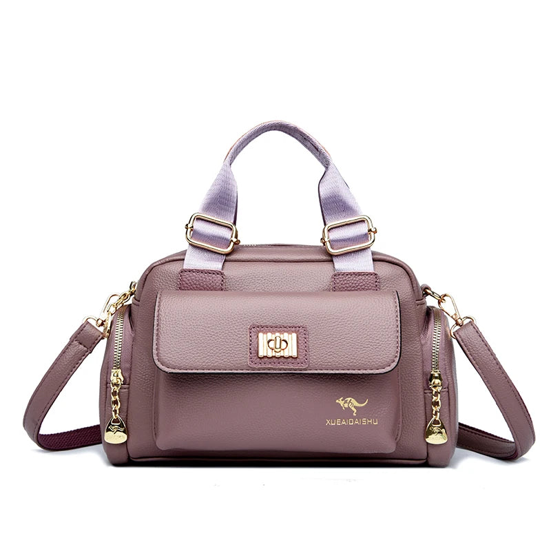 Sac à bandoulière en cuir PU de haute qualité pour femmes, fourre-tout, sacoche multi-poches pour les déplacements quotidiens