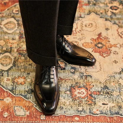 Chaussures Oxfords rétro en cuir véritable pour hommes, chaussures de luxe faites à la main, style britannique, mode confortable, noir, fête de mariage, qualité