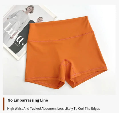 Short de motard de sport pour femmes, sensation nue, taille haute, Yoga, Push Up, Leggings de Fitness, contrôle du ventre, Slim