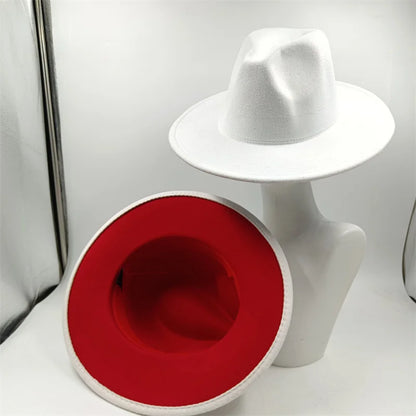 Chapeau Fedora à larges bords pour hommes et femmes, chapeau en feutre ander, chapeau d'église, laine douce, grande taille, DN, britannique, 60cm