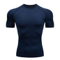 Hommes Compression course t-shirt Fitness serré à manches courtes t-shirt formation Jogging chemises vêtements de sport séchage rapide Rashgard