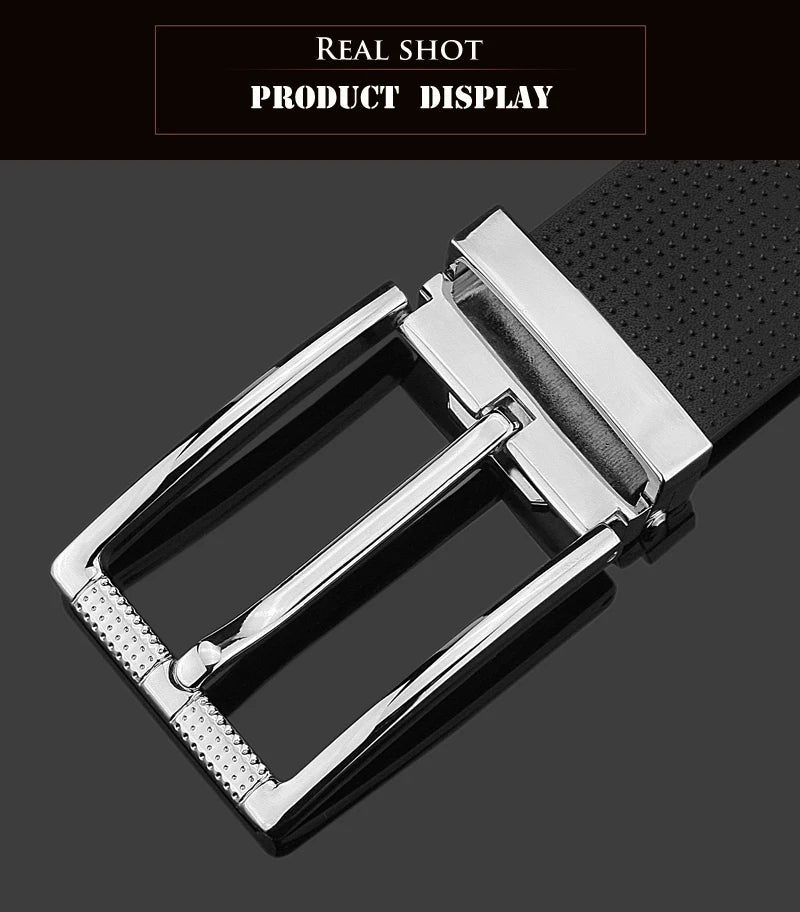 Ceintures de styliste décontractées à boucle ardillon pour hommes, en cuir véritable, 3.3cm de large, marque célèbre de luxe, jeans pour étudiants, cintos masculinos blancs B78