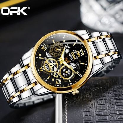 OPK8135-montre pour hommes, bracelet en acier avec lueur nocturne étanche