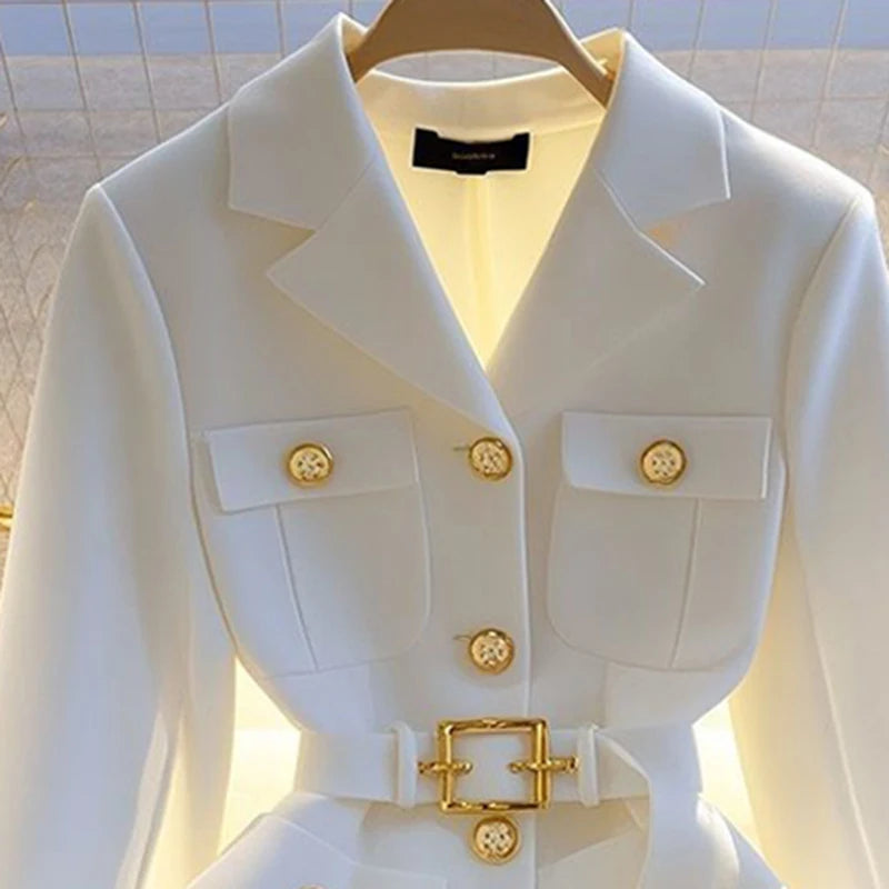 Femmes Blazer manteau nouveau 2025 automne à manches longues décontracté simple boutonnage élégant bureau taille dames costume veste dame vêtements d'extérieur