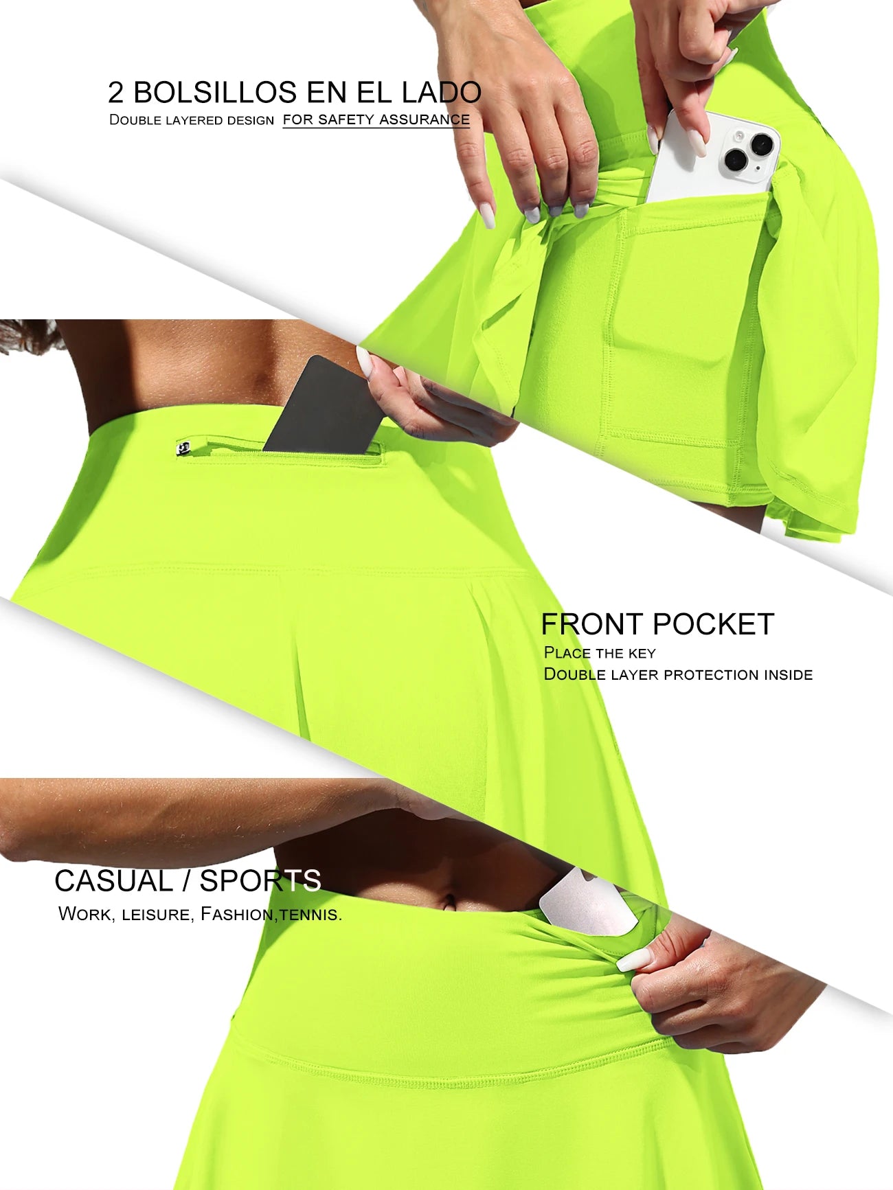 Mise à niveau des vêtements de golf pour femmes de sport 2.0 ﻿ Jupe poches multiples Mallas Gym extérieur jupe short respirant Fitness été Shorts