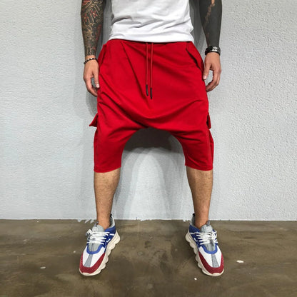 Pantalon de survêtement décontracté pour hommes, tendance Hip Hop en Europe et en amérique, ample, solide, sport de rue, Harlan, court, vêtements pour hommes