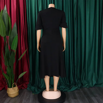 FairyShely-Robe longue à manches courtes pour femmes, grande taille, col rond, grandes robes pour dames, robe de soirée serrée, robe curvy, monochromatique, été, 2025