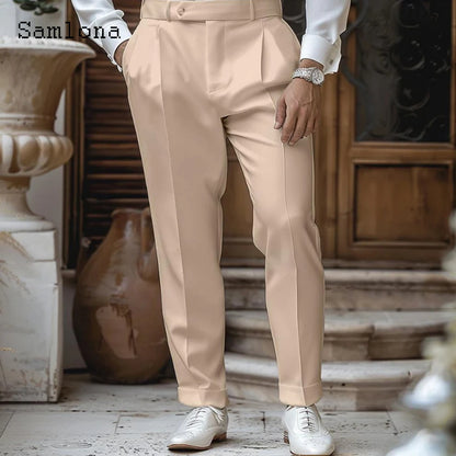 2025 grande taille hommes élégant mode Naples costume pantalon blanc doux poche pantalon hommes de luxe formel droit costumes pantalon nouveau