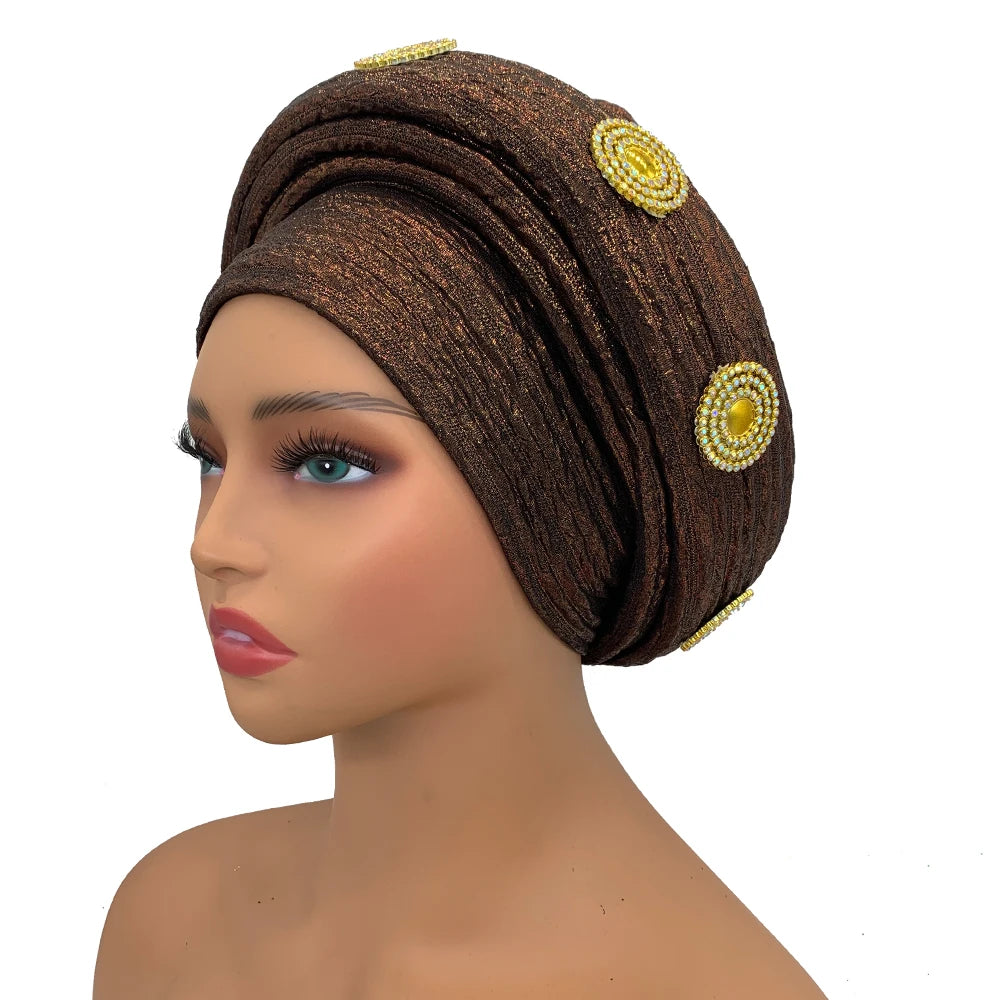 Mode africain Turban casquette femmes Autogele couvre-chef dame bandeau Nigeria mariage couvre-chef Turbante Mujer