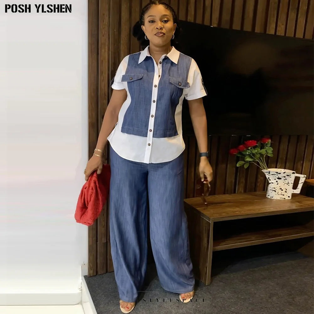 Ensembles de pantalons africains pour femmes, robes Ankara, épissure de Turquie, grande taille, vêtements de vacances, ensembles assortis, tenue 2 pièces, nouveau, 2024