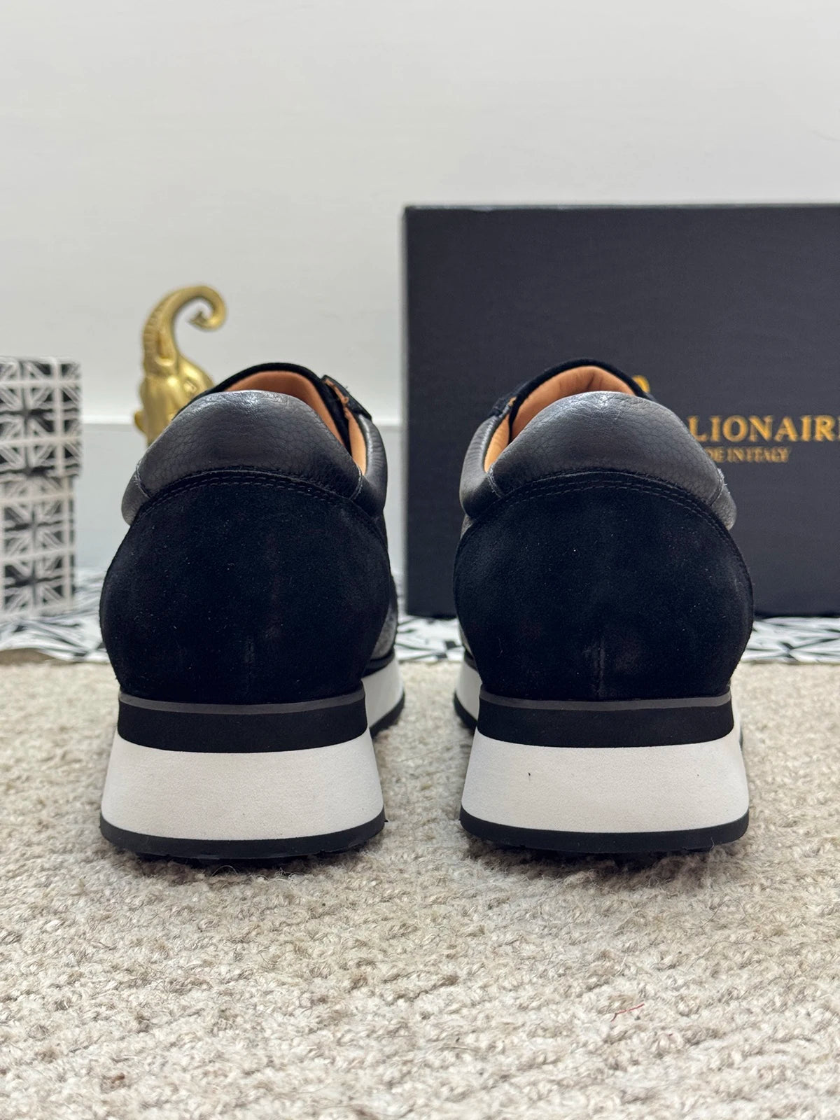 BILLIONAIRE BLSK CPRT chaussures peau de vache 2025 nouvelle broderie mode qualité confort mouvement hommes taille européenne 39-45 chaussures noires