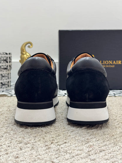 BILLIONAIRE BLSK CPRT chaussures peau de vache 2025 nouvelle broderie mode qualité confort mouvement hommes taille européenne 39-45 chaussures noires