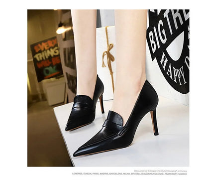Escarpins à Talons Hauts Élégants pour Femme, Cuir Classique, Rétro, Jolie tu, Parker, Slip On, Marron, Noir, Bureau, ix, Chaussures Simples