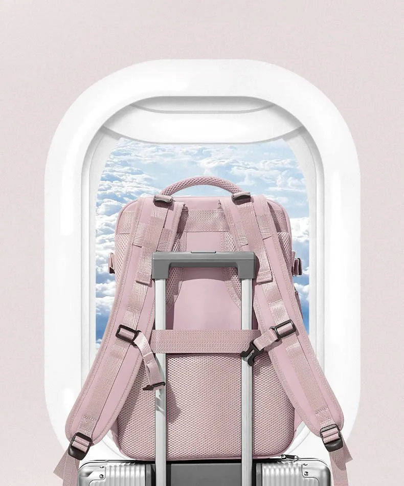 Sac à dos violet clair de grande capacité pour femmes avec séparation sèche et humide, sac d'ordinateur de transport, multifonctionnel étanche l