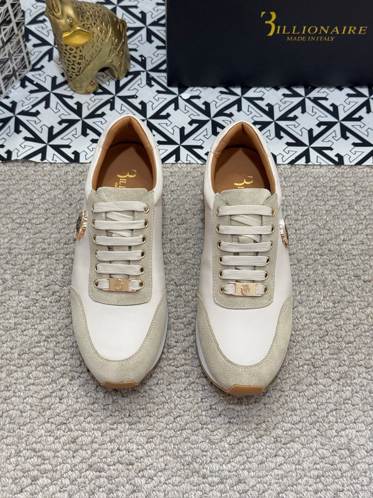 BILLIONAIRE BLSK CPRT chaussures peau de vache 2025 nouvelle broderie mode qualité confort mouvement hommes taille européenne 39-45 chaussures noires