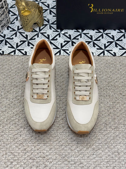 BILLIONAIRE BLSK CPRT chaussures peau de vache 2025 nouvelle broderie mode qualité confort mouvement hommes taille européenne 39-45 chaussures noires