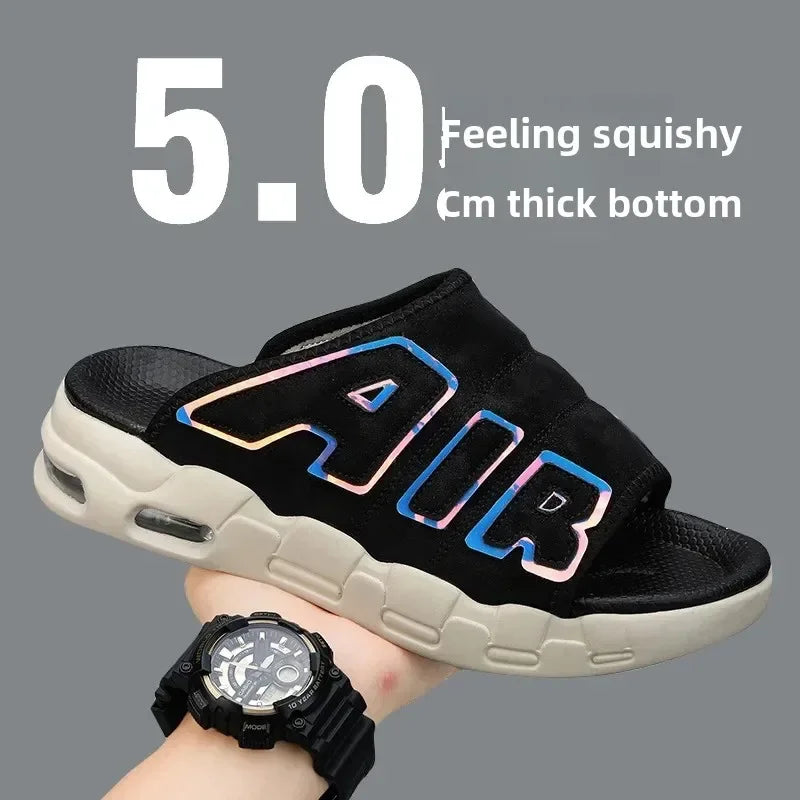 Été nouveaux hommes PU Air pantoufles à la mode grande taille Style coréen décontracté à la mode polyvalent vêtements d'extérieur sandales