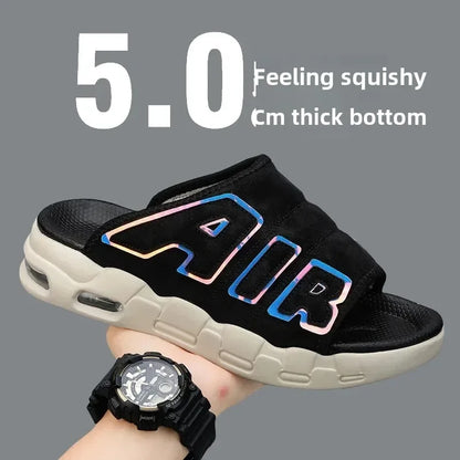 Été nouveaux hommes PU Air pantoufles à la mode grande taille Style coréen décontracté à la mode polyvalent vêtements d'extérieur sandales