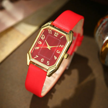 Montres carrées de luxe pour femmes, montre-bracelet à quartz pour dames, ensemble de bijoux classiques simples, marque de mode, 6 pièces, 5 pièces, 1 pièce