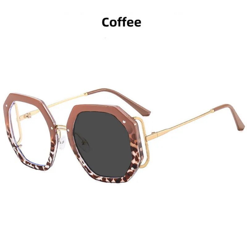 Lunettes photochromiques pour femmes, nouveau Design de marque à la mode, grand polygone, Anti lumière bleue, lecture sur ordinateur, hypermétropie, 2023