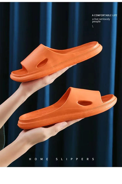 Pantoufles d'Été Confortables et Antidérapantes pour Couple, Sandales Légères à la Mode, pour l'Intérieur et la Maison, Tongs pour Femme et Homme