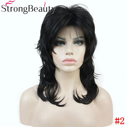 Perruque synthétique ondulée mi-longue pour femmes, cheveux naturels, sans capuchon