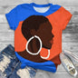 T-shirt col rond femme noir, streetwear, vintage, africain, impression 3D, mode décontractée, visage noir, baggy, t-shirts