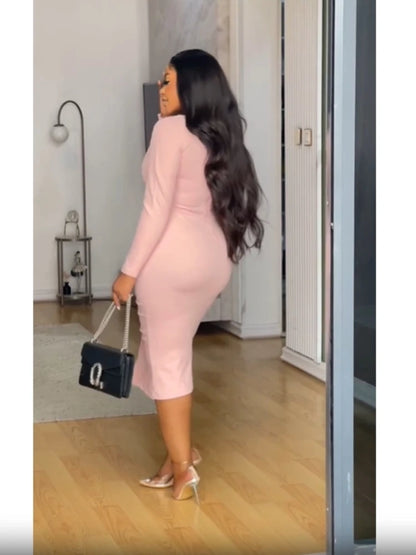 Robe élégante plissée pour femme, manches longues, conception de boutons, batterie, découpée, asymétrique, sexy, évider, fête, vêtements de jour