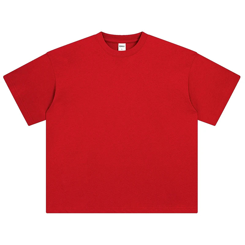 100 T shirt en coton lourd pour hommes et femmes, Tops à manches courtes, Tee shirts solides et surdimensionnés, vêtements de qualité 6.8oz 230gsm