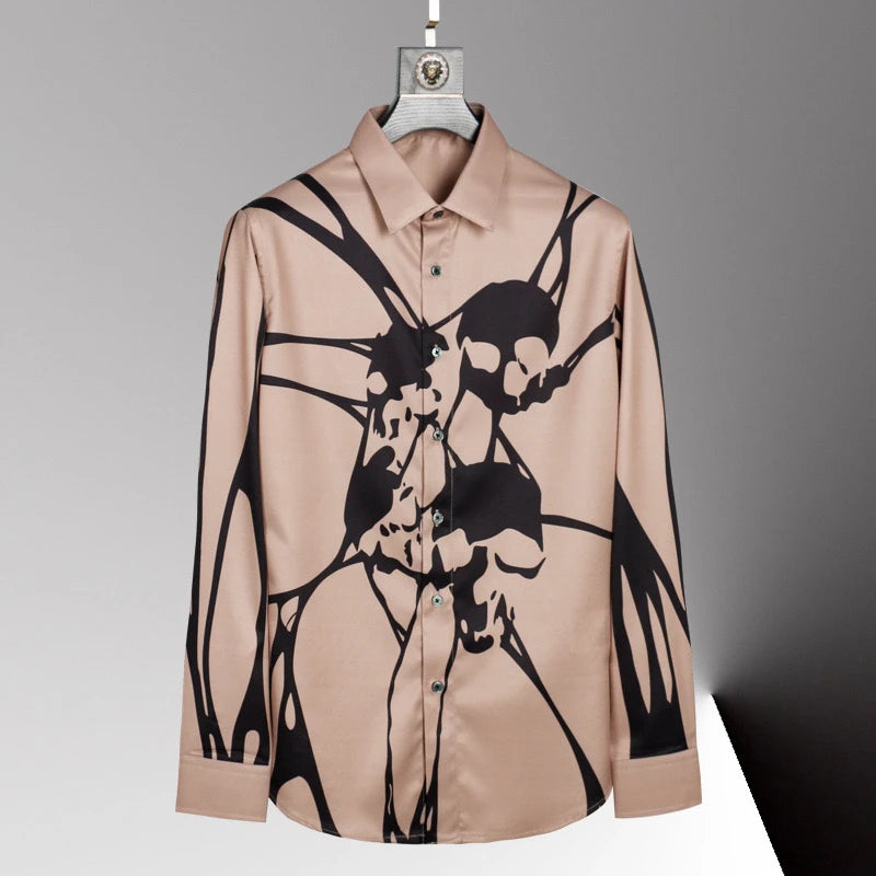 Chemise pour hommes chauds motif imprimé 3D chemise pour hommes à manches longues revers simple boutonnage mode design décontracté corps mince grande taille 6xl