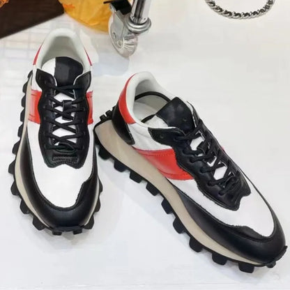 Chaussures de course rétro en daim pour femmes, baskets épaisses, tissu respirant, chaussures de sport à plateforme plate, mode décontractée, recommande une augmentation