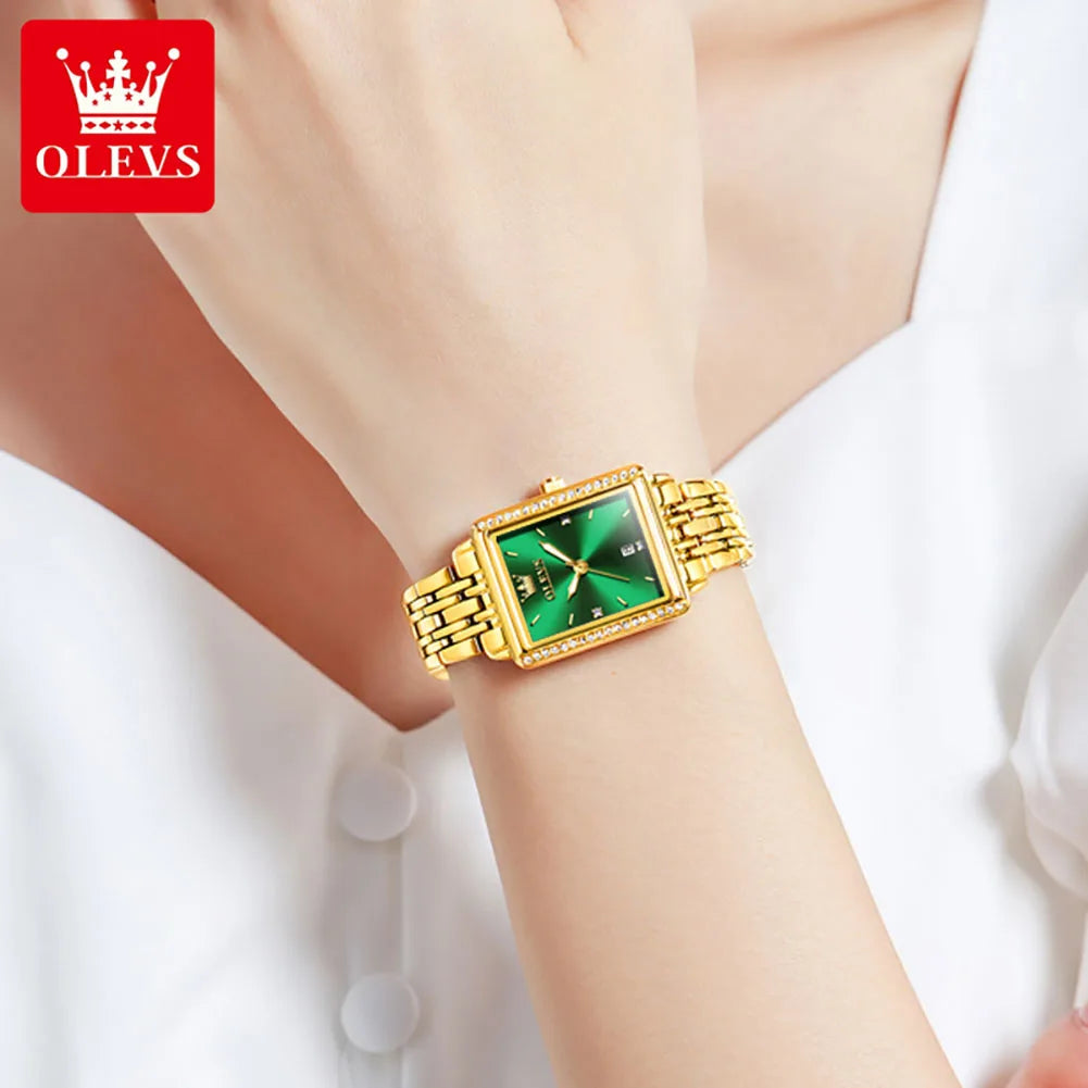 OLEVS-Montre-bracelet à quartz étanche élégante pour femme, date automatique, marque supérieure, montre originale pour femme, luxe, 9995, 2025