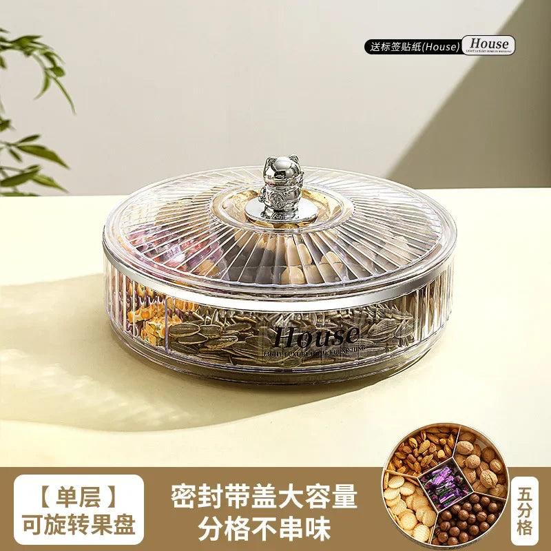 Boîte à snacks transparente multicouche, anti-poussière, acrylique, fruits secs, boîte de rangement pour bonbons et noix, salon moderne, conteneur solaire