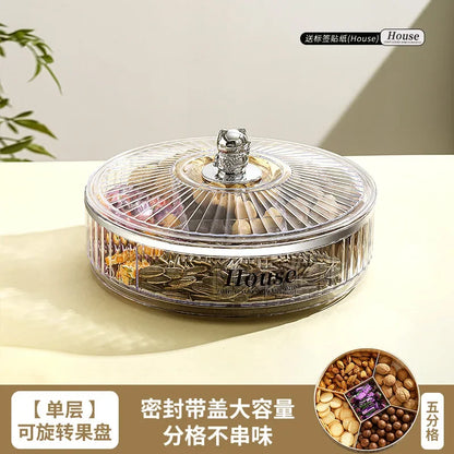 Boîte à snacks transparente multicouche, anti-poussière, acrylique, fruits secs, boîte de rangement pour bonbons et noix, salon moderne, conteneur solaire