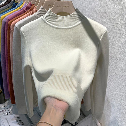 Pull à col roulé à manches longues pour femmes, pulls souriants, pull d'hiver, vêtements pour femmes, nouveau