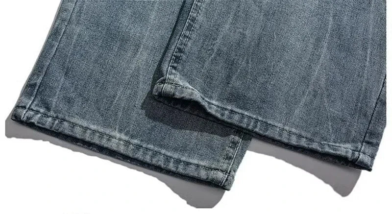 Jean Baggy craquelé pour homme, pantalon Y2k Harajuku, Vintage, délavé, droit, en Denim, Punk Goth, nouvelle collection 2025