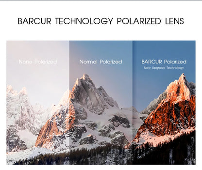 BARCUR Design-Lunettes de soleil polarisées TR90 pour homme et femme, accessoire de sport léger, protection UVAB