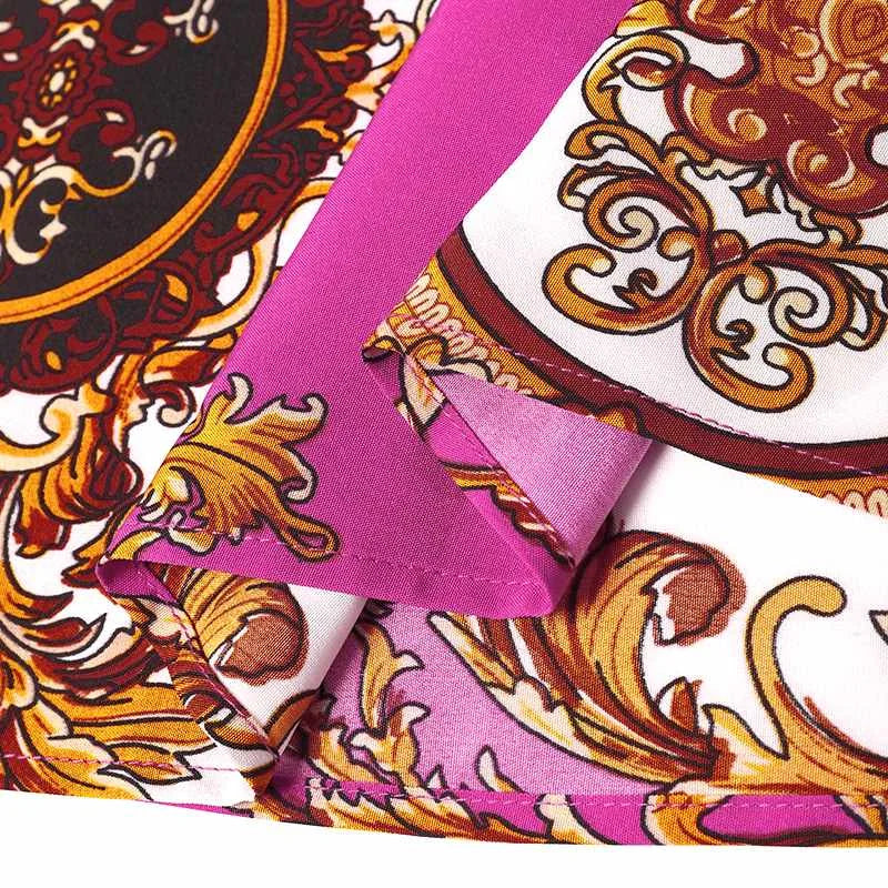 VONDA Robe Maxi 2024 été femmes bohème imprimé fête Robe d'été à manches longues col montant Robe décontractée vacances robes ceinturée