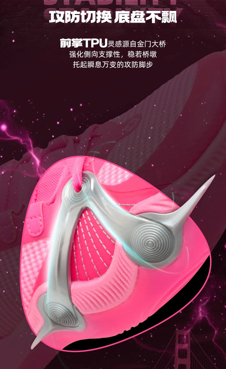 Rigorer BP1 'Kaleidoscope' chaussures de basket-ball hommes bas résistant à l'usure antidérapant professionnel réel Combat Sport baskets