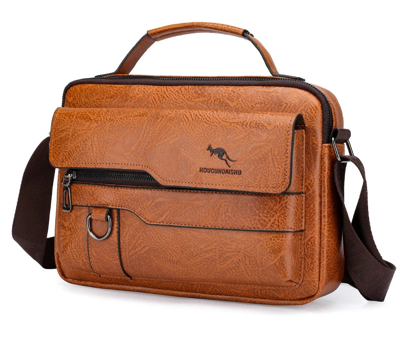 Sacs de messager de marque kangourou de luxe hommes en cuir sac à bandoulière décontracté pour hommes marron noir sac à bandoulière d'affaires sac à main masculin