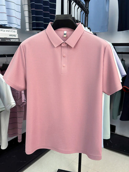 2025 Chemise polo gaufrée sportive pour hommes |   Tailles supérieures de Tennis de Golf évacuant l'humidité S-5XL, boutons-pression, antibactérien 7A de haute qualité