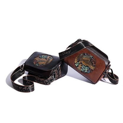 sac de luxe femme sacs bandoulière à imprimé animal sacs carré MOODS-Sacs à bandoulière de style vintage pour femmes, éléphant en relief, mini sac messager carré initié, sacs à main de créateur de luxe, 2024