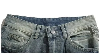 Jean Baggy craquelé pour homme, pantalon Y2k Harajuku, Vintage, délavé, droit, en Denim, Punk Goth, nouvelle collection 2025