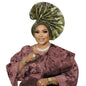 Luxe africain Aso Oke Auto Gele couvre-chef Turban casquette femmes chapeaux nigérian fête de mariage couvre-chef Bonnet tête enveloppement Hijab chapeau