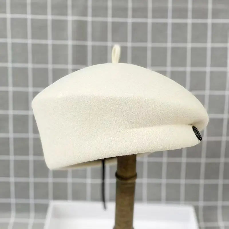 Classique dames béret chapeau fantaisie laine feutre chapeau plus chaud hiver chapeau casquette blanc noir femmes Fedora chapeau fascinateur pilulier chapeau formel