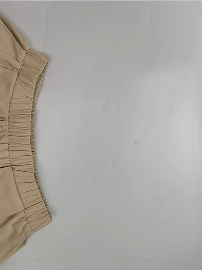 Beautyblue kaki femmes pantalon jambe large Capri pantalon été nouvelle mode poche ample taille élastique ample coton pantacourt