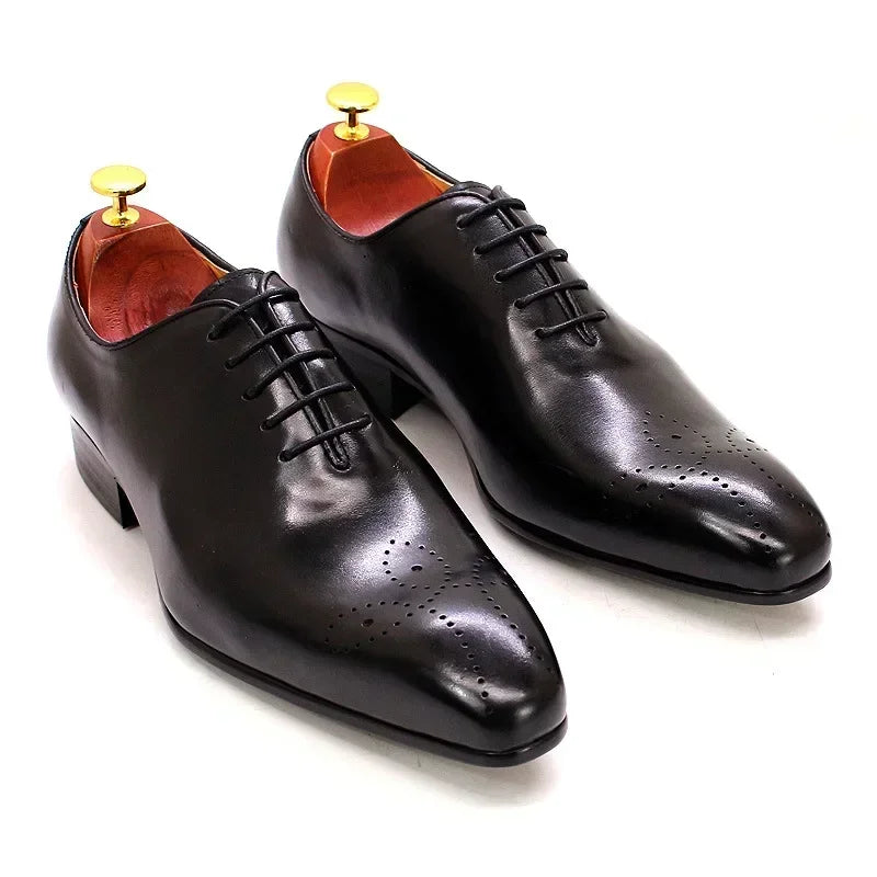 Chaussures d'affaires italiennes originales en cuir véritable faites à la main pour hommes, chaussures Derby à la mode pour marié et mariage, mocassins